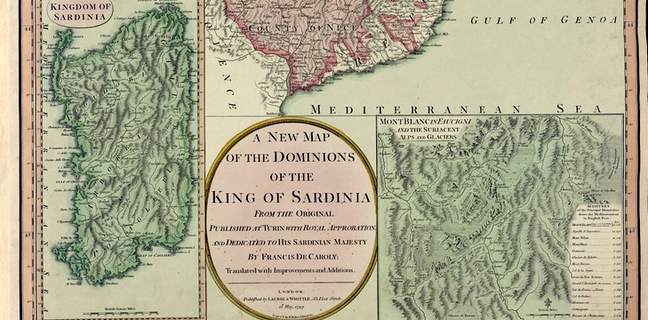 A new map of the dominions of the king of Sardinia - particolare, autore: Caroly Francis, da Sardegna Digital Library